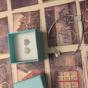 Hearts earrings and bracelet set